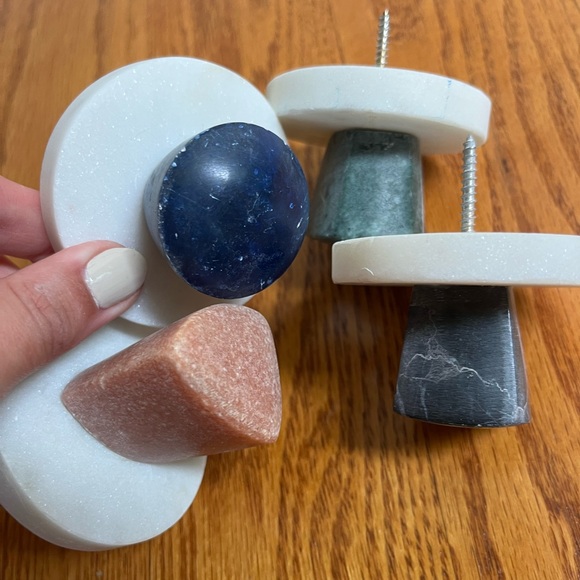 Anthropologie Other - Anthropologie Marble Stone Geode Hook Hangers